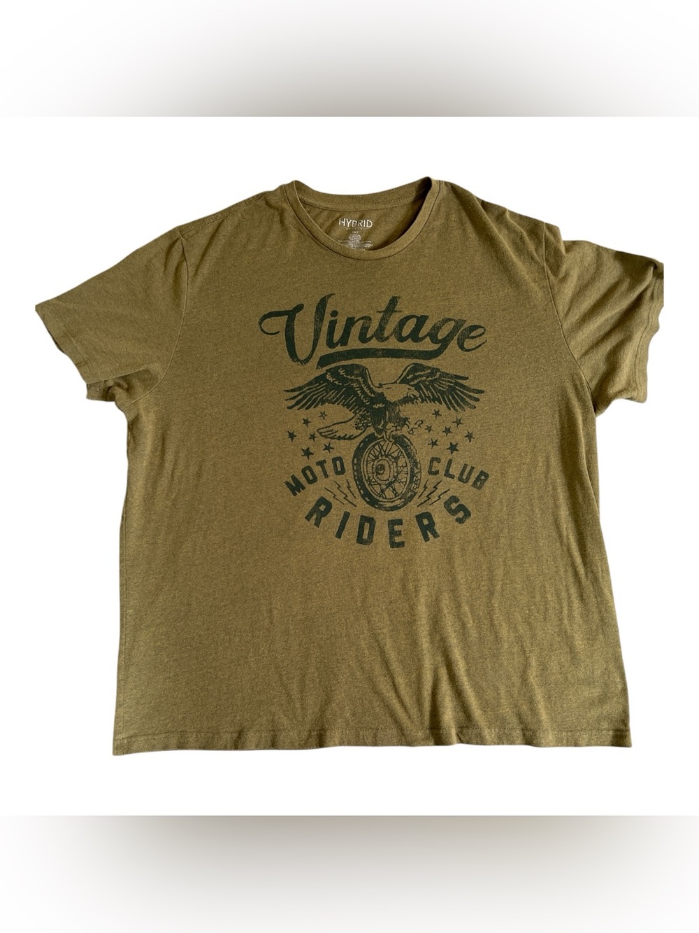 Men’s Hybrid & company Olive Green Vintage Riders Graphic Tee